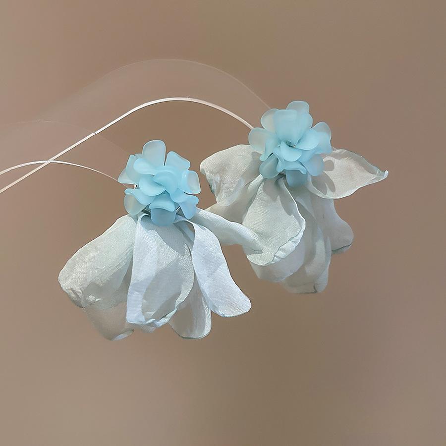 Steel Needle Flower Star Pendant Earrings Sweet Niche Temperament Earrings Exquisite Versatile Fashion High-end Earrings