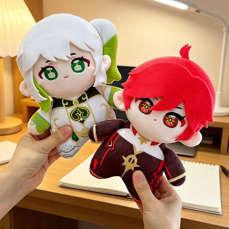 Cartoon Genshin Impact Tartaglia Kaeya Diluc Venti Xiao Klee Stuffed Figure Wanderer Furina Lyney Lynette Doll Cute Stuffed Toy