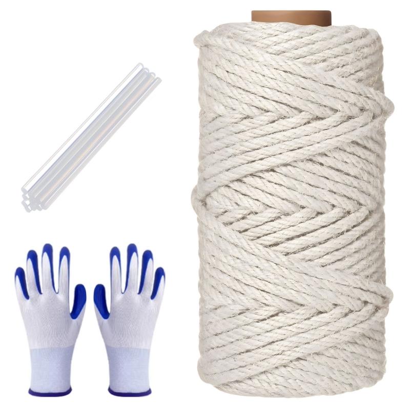 

1/4 Thick permanent Sisal Rope Suitable For Crafting Handmade Pet Trees And Climbing skeletons 1