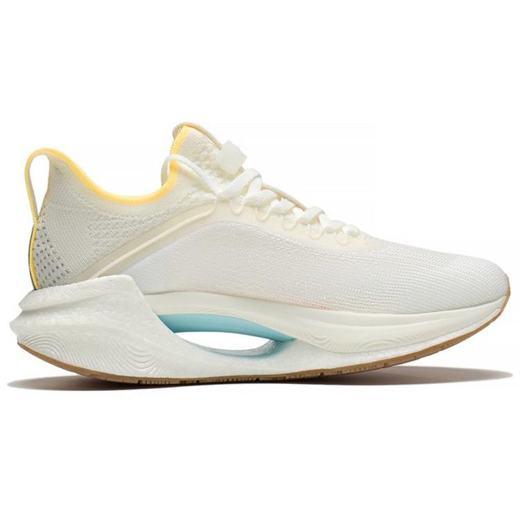 New LiNing Jueying Essential Slip Resistant Breathable Low Top Running Shoes Women's White Yellow ARRS004-11
