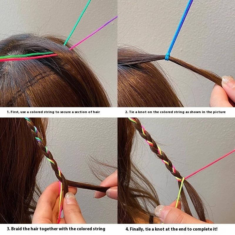 Colorful Girls Hair Braids Rope Strands For African Braids Girls Diy Ponytail Braids Women Styling Hair Accessories