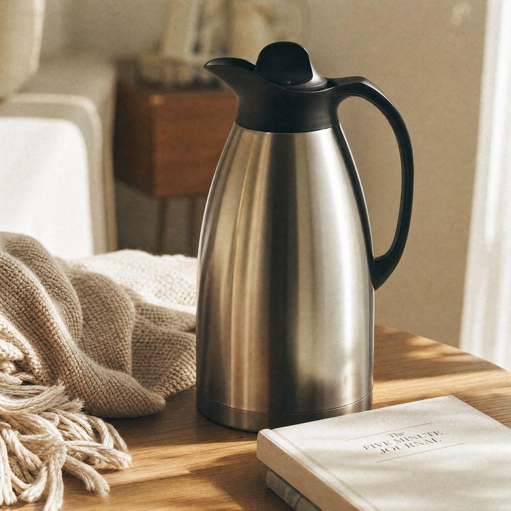 Double Layer Large Capacity Thermos Fall-proof Thermal Coffee Carafe Pitcher Hot Water Jug Hotel