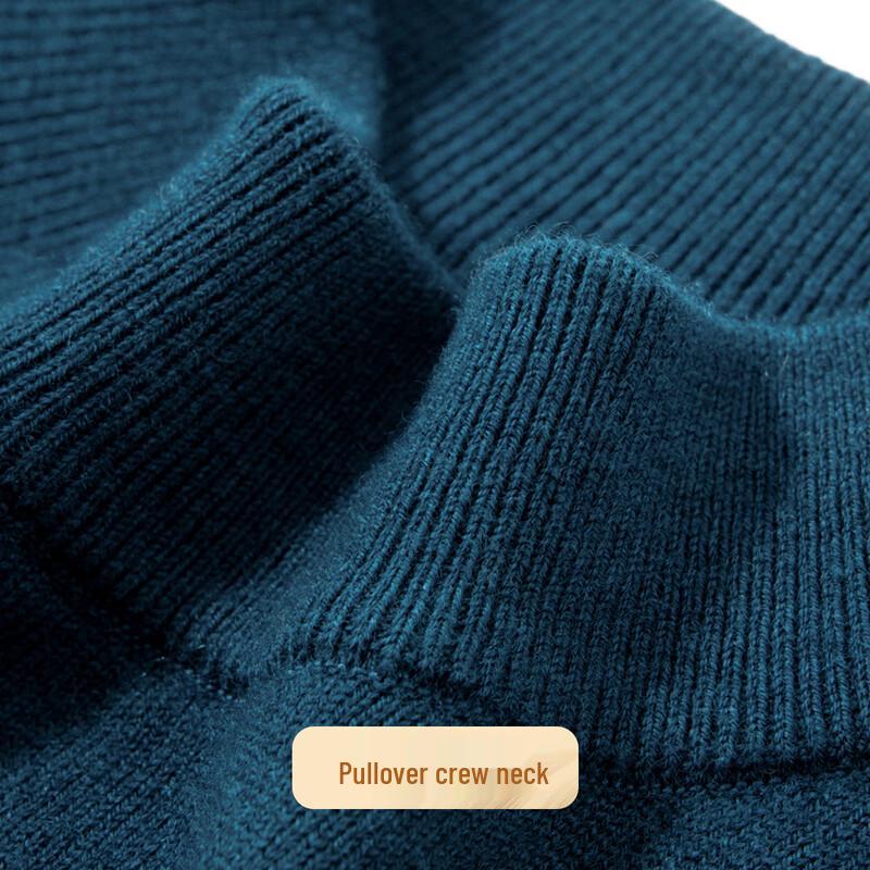 Futing Men's 100% Merino Wool Mock Neck Pullover