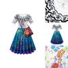 Mirabelle Madrigal Dress Ocean Blue Fancy Costume For Kids Perfect For Halloween And Parties