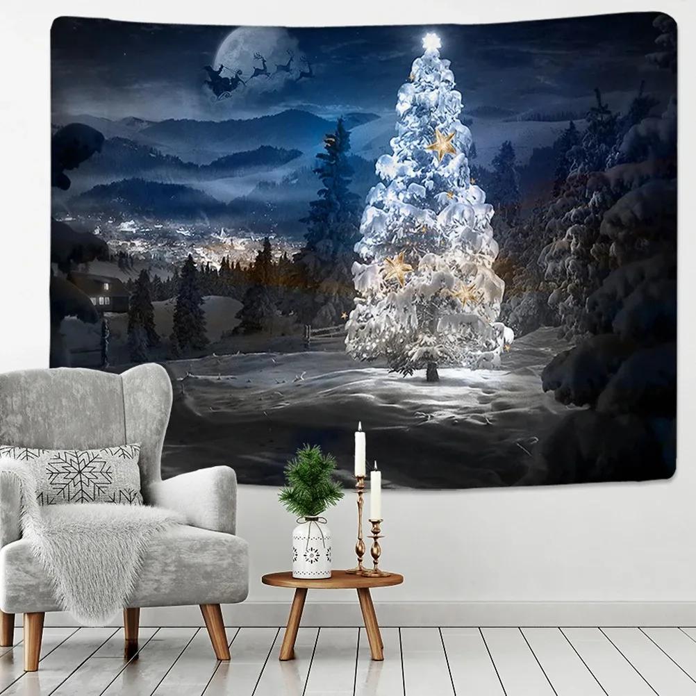 Christmas Tree Snowman Decorative Tapestry Home Living Room Bedroom Wall Decoration