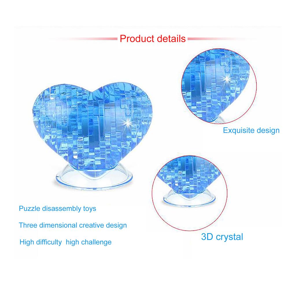 Valentine's Day Heart Shaped 3D Crystal Puzzle Funny Model Toy Gifts for Women
