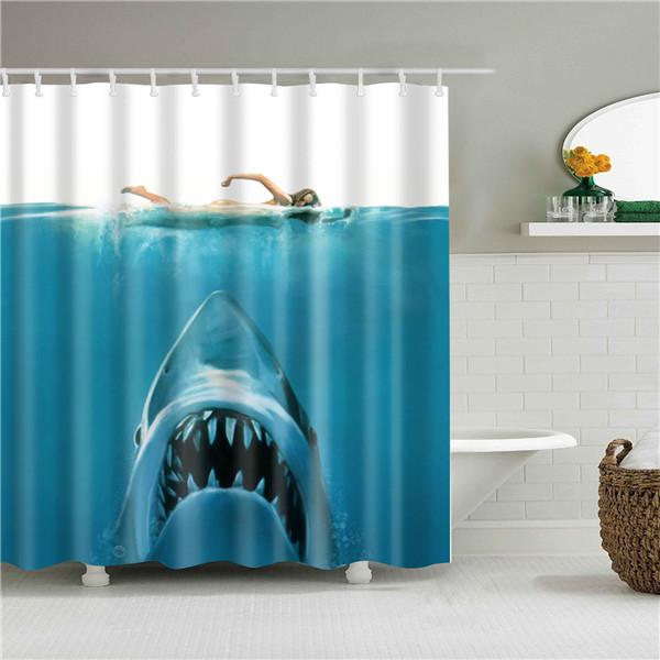 Animals Elephant Shark Octopus Deer Shower Curtains Bathroom Waterproof Polyester Curtain for Bathroom Shower
