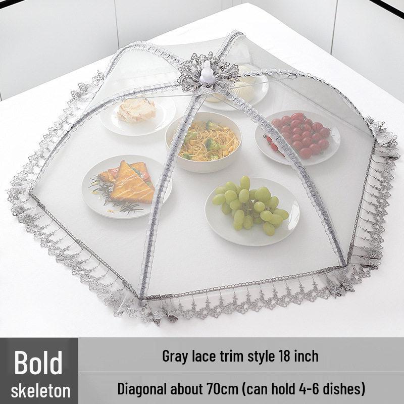 Embroidered Folding Fly-Proof Food Cover
