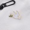 Canvas Bag Brooch Pin, Pigeon Olive Branch Design Lapel Metal Pin Backpack Decorative Badge for School Clothes Accessories Bird