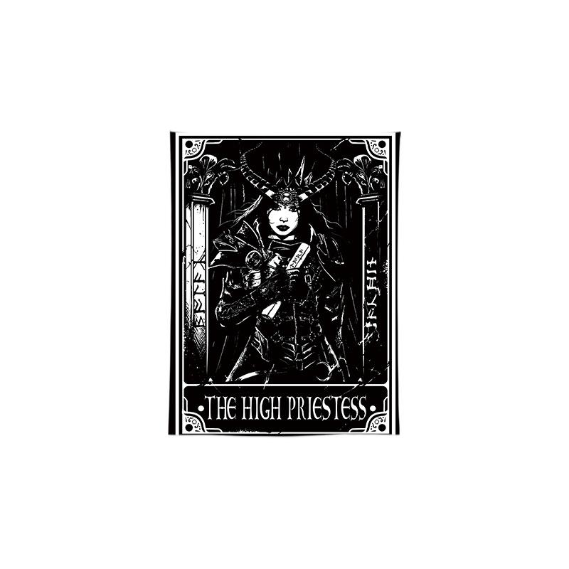 Black White Tarot Card Tapestry Wall Hanging Home Decor for Room Dorm Aesthetic Print Wall Art