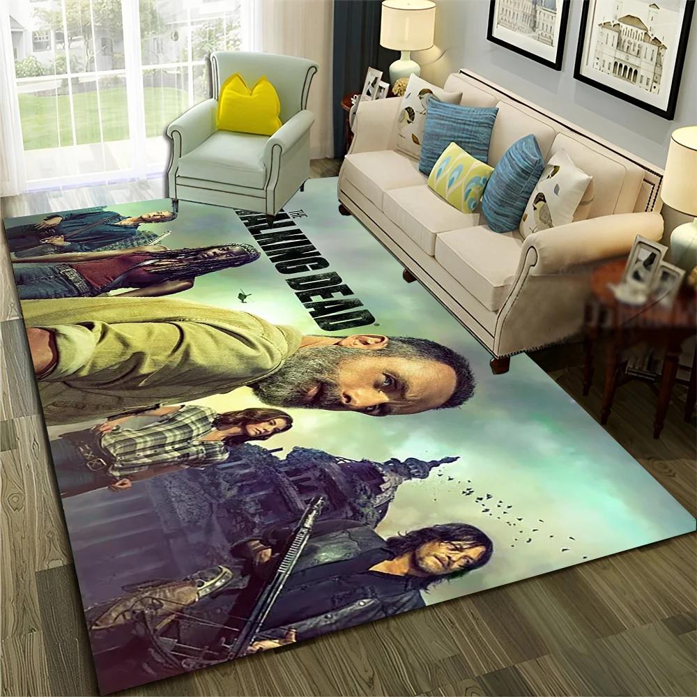 TV Horror The Walking Dead TWD Tappeto per Casa Soggiorno Camera da Letto Divano Zerbino Decorazione, Tappeto Area Gioco Bambini Tappetino Antiscivolo