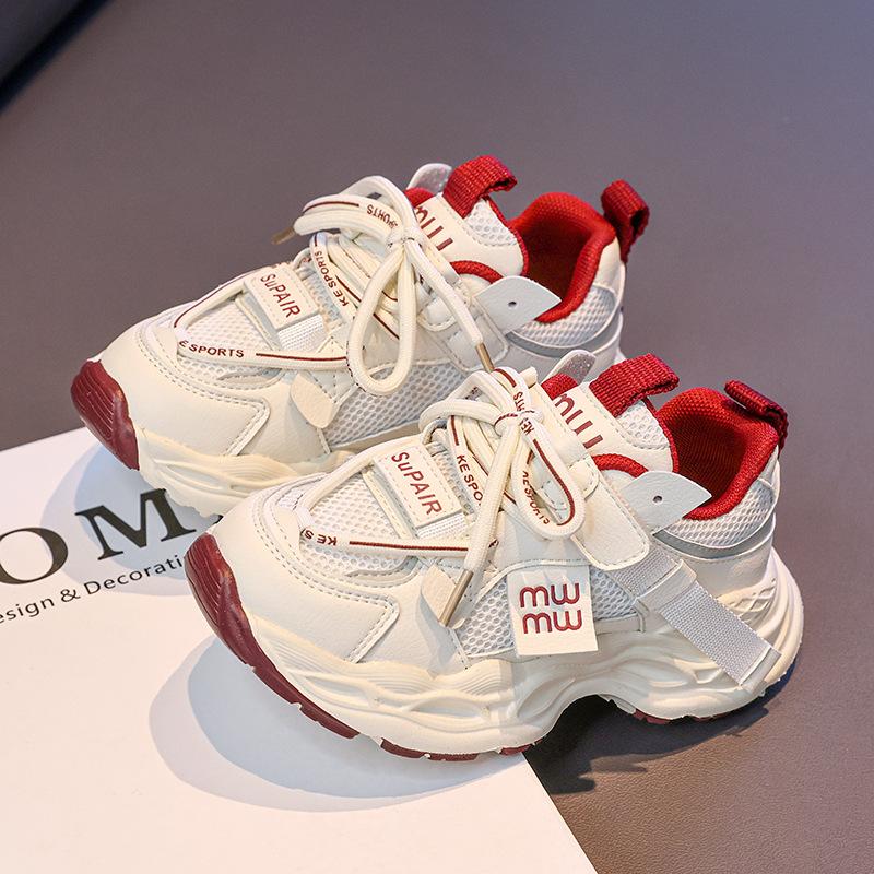 Fashion children's dad shoes in the early spring of 2025, popular baby girl soft-soled casual shoes, mesh breathable boys' single shoes