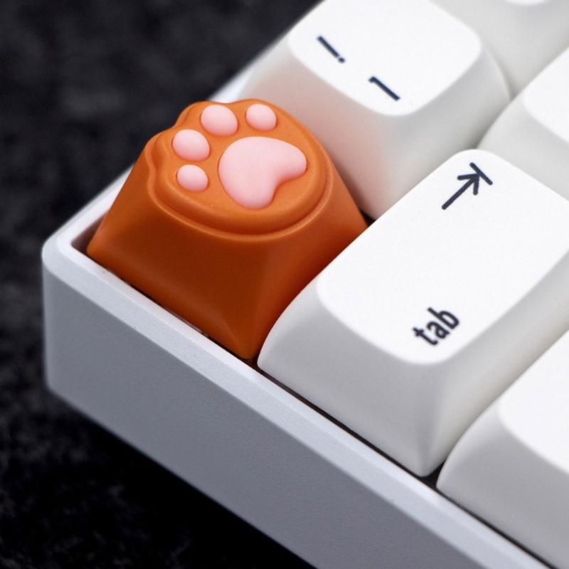 Silicone CatPaw Keycaps Quiet Typing Comfortable Soft Touch AntiSlip Caps for Gaming and Office Keyboards