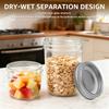 2/4 Pcs Breakfast Cup Salad Cups  Clear Glass Overnight Oats Jar with Lid and Dry and Wet Separation Yogurt Meal Prep Container