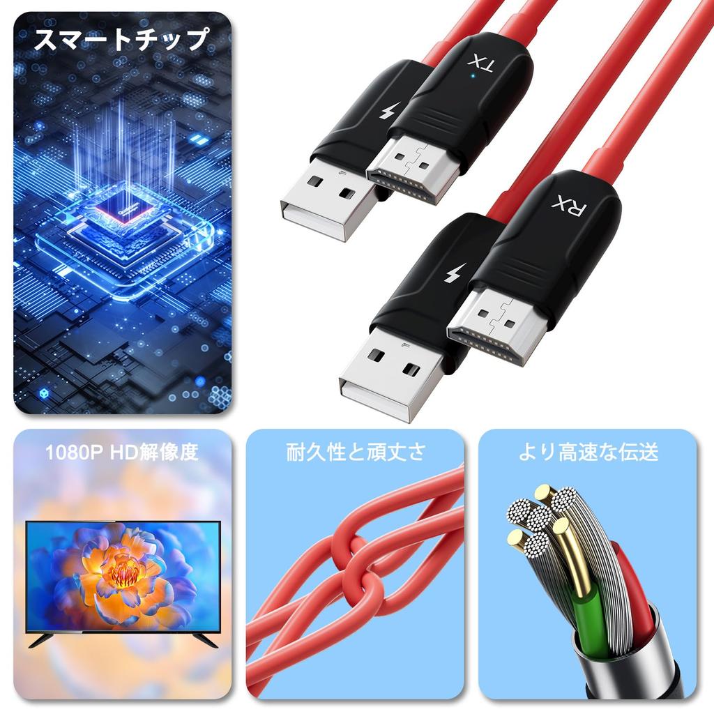 Drahtlose HDMI 30M Übertragung Drahtlos Keine Einrichtung Synchronisierter Audio und Video Kompatibel mit und Überwachungskameras Sender/Empfänger Set,