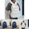 Simple Solid Color Letter Pattern Student Casual Backpacks For Daily Use And School Travel