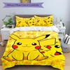 3Pcs Pikachu Friendship Adventure Bedding Set Quilt Cover Pillowcase Home Christmas Xmas Halloween Gift 1 Duvet Cover 2 Pillowcase M928368