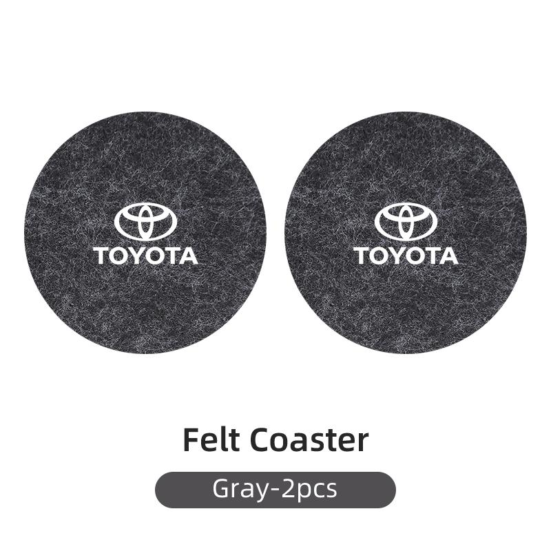 2PCS Car Coasters Cup Holder Mat Drinks Coaster For Toyota Corolla Yaris Camry Prius RAV4 CHR Hilux Aygo Avensis Key Accessories