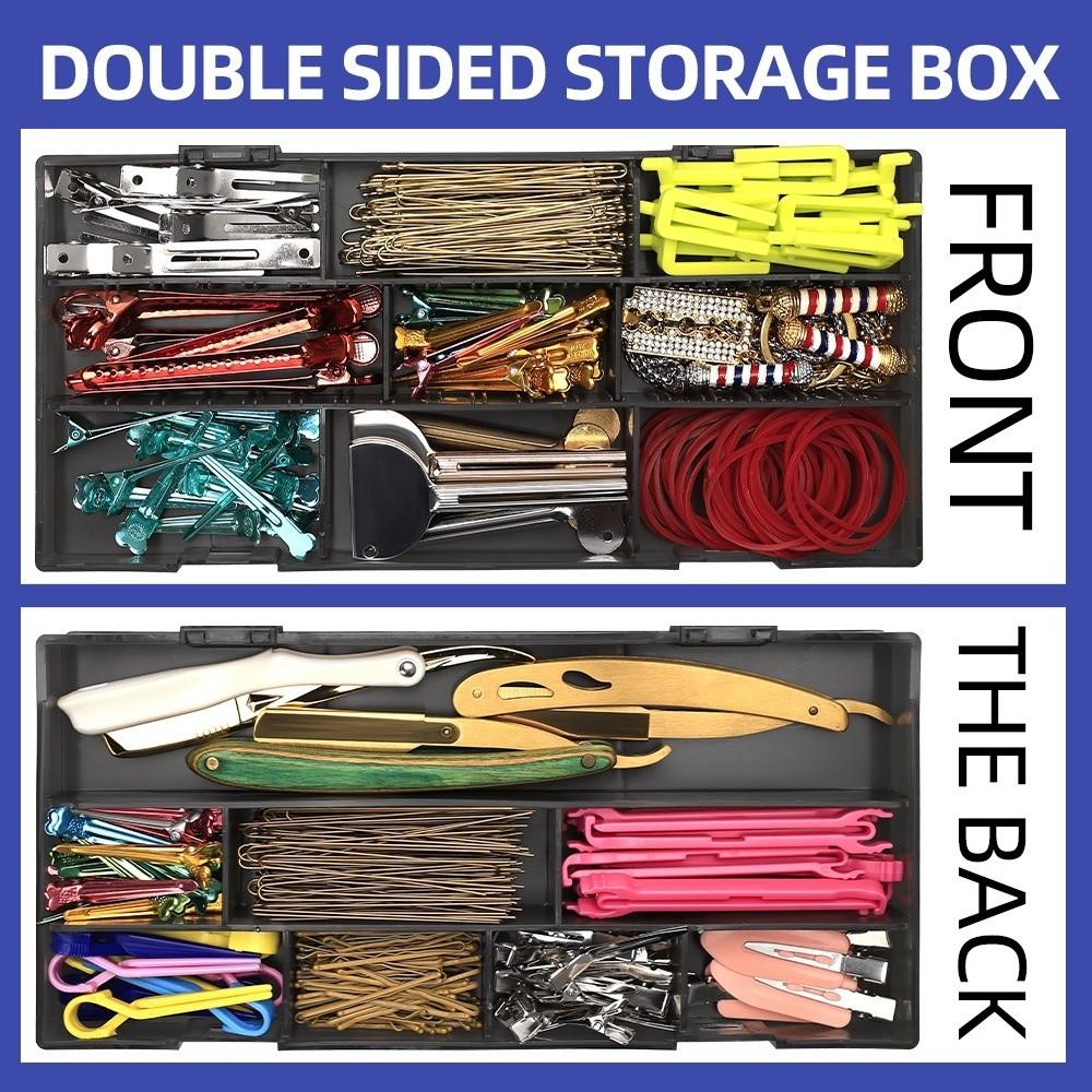 Space Saving Hair Clips Combs Storage Case Multi-grid Compartment Organizer  Barber Shop