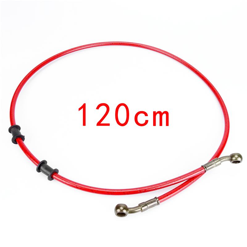 M10 50-120cm Motorcycle Dirt Bike Braided Line Steel Brake Hose Cable Hydraulic Banjo Pipe Universal Fit Racing