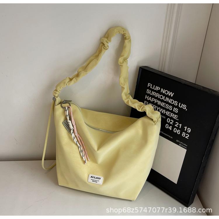 

2025 New Butterscotch Canvas Tote Bag Student Shoulder Bag Large Capacity Casual Fashion Crossbody Bag for Women жёлтый