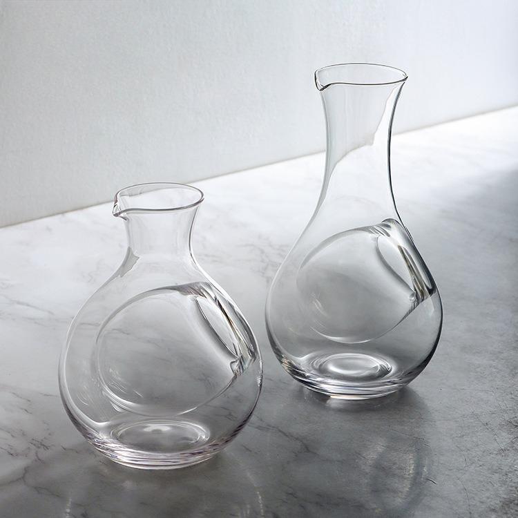 Japanese Crystal Glass Ice Wine Decanter Home Use Hole Design Sake Carafe Hamster Pot Cold Brew Coffee Maker