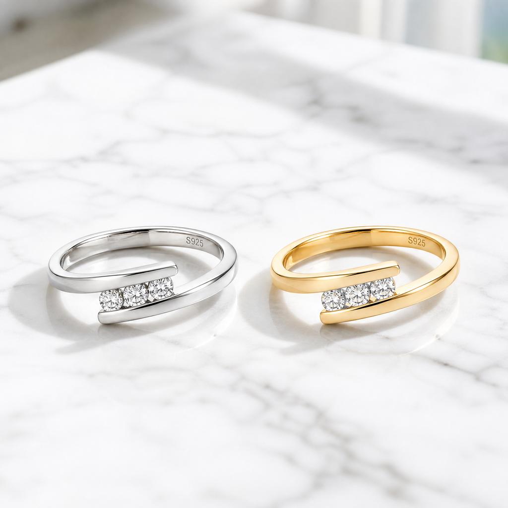 Moissanite 925 Silver Luxury Gemstone Ring Beauty Code Closed 5-6-7-8-9/Opening Adjustable Total Weight 2.4G Daily Commuter