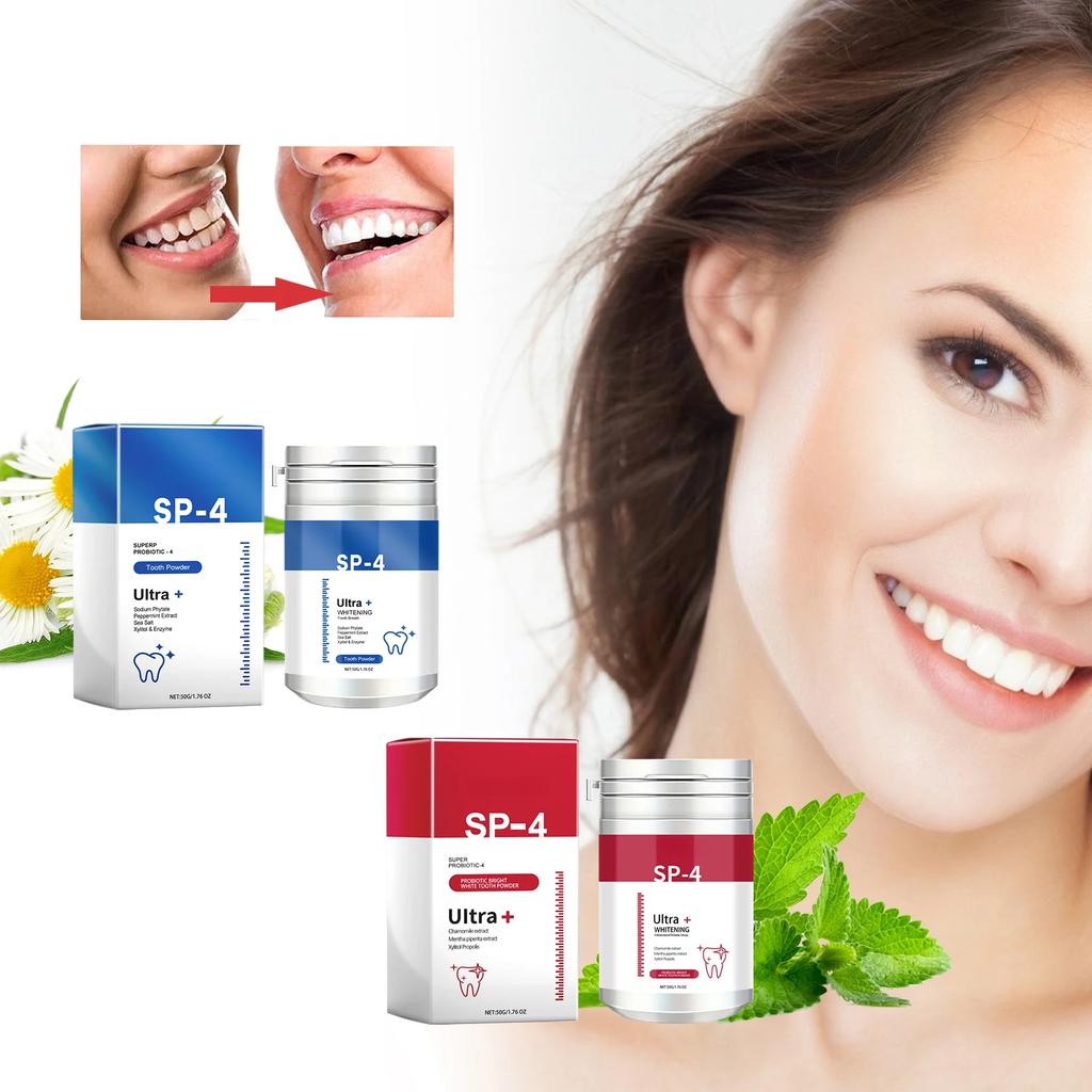 Polvere Sbiancante Denti Rimuovi Macchie Placca Dentifricio Alito Fresco Proteggi Salute Gengive Strumenti Pulizia Profonda Cura Sana dei Denti