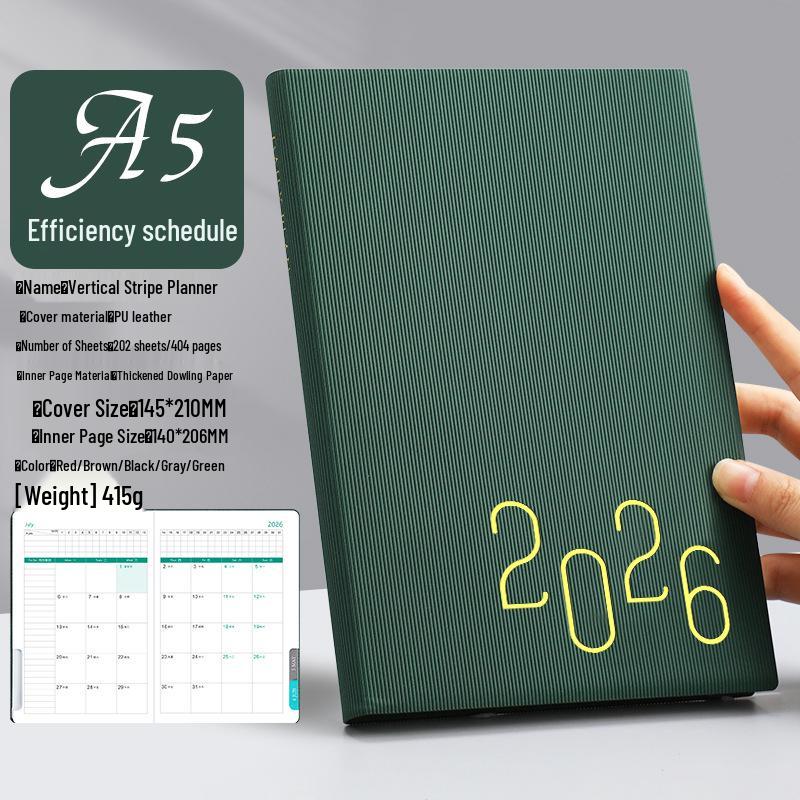 2026 A4 Daily Planner: Efficient, Thick, Self-Fillable Timeline Notebook