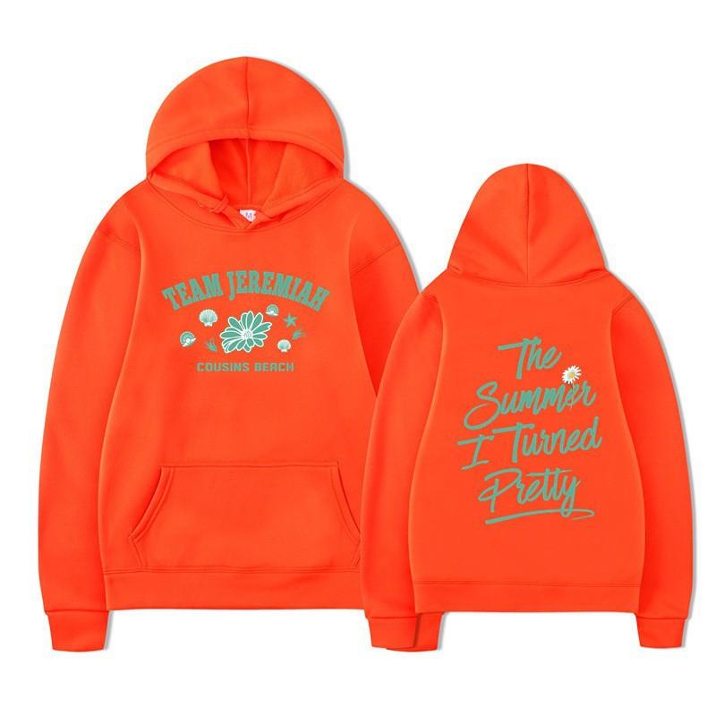 2025The Summer I Turned Pretty Printed Loose Hooded Sweater Hoodie