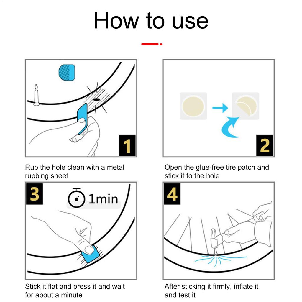 Adhesive Free Tire Patches, Cycling Tire Patches | Tube and Tire Patch Kit Heavy