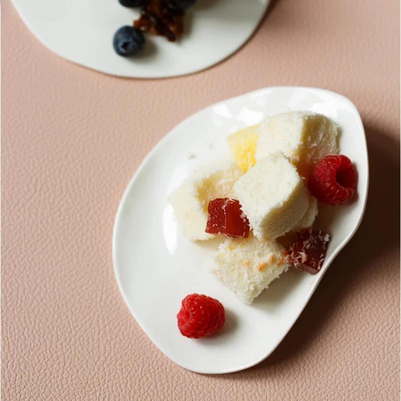 Ultra-thin Bone China Dinner Plate White Irregular Ceramic Plate Sauce Dish Snack Tray Dessert Bowl Serving Plates Cake Pan