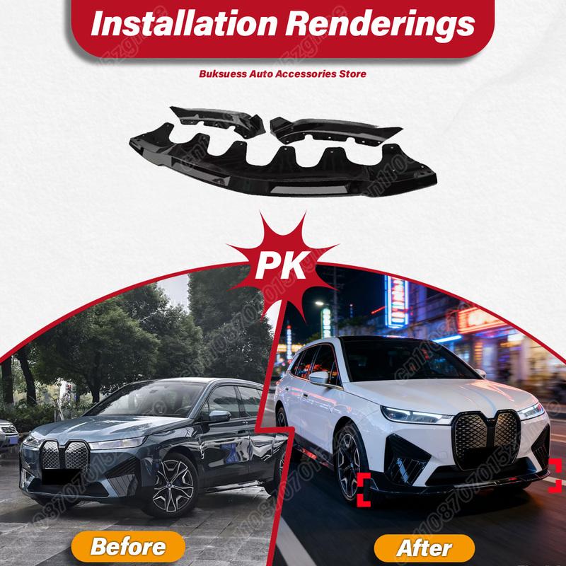 For BMW IX 2021 2022 2023 2024 2025 Automotive Front Bumper Spoiler Lip Splitter Body Aerodynamic Decoration Modification Kit