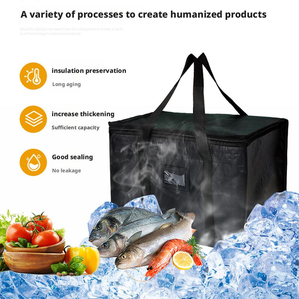Large Capacity Insulated Bag Folding Thickened Picnic Lunch Portable Storage Bag Cooler Bag For Camping, School Waterproof I2H8