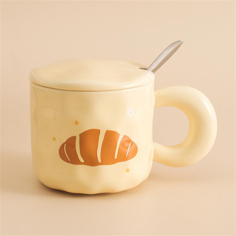 Porcelain Cup Girl Cartoon Multifunction Covered Spoon Practical Cute Water Accessories For Perfect Cup For Hot Drinks Mug