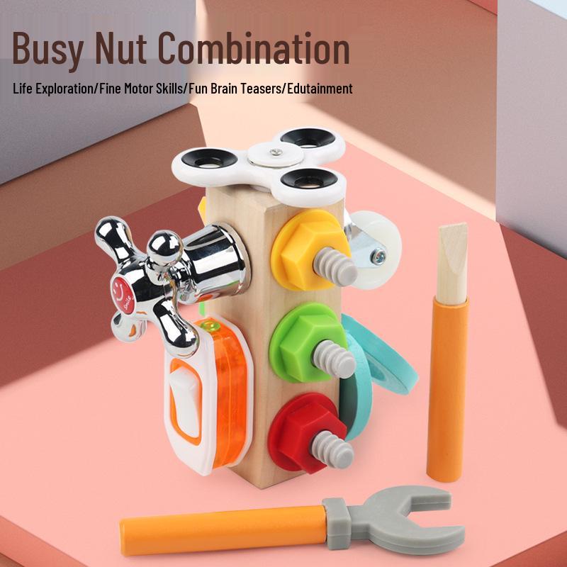 

Montessori Educational Busy Box: Switch, Twist & Screw Toy for Children 2+