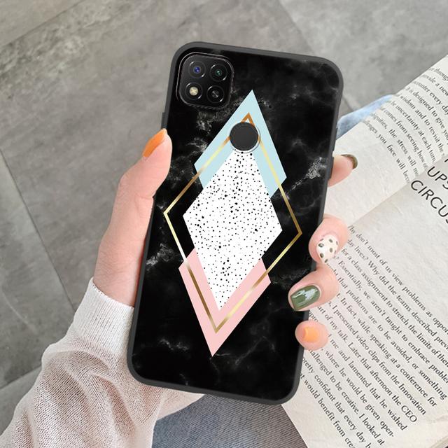 Marmurowy wzór etui na telefon do Redmi 9C 9 C NFC 10A 10 A pokrowiec ochronny różowy silikonowy miękki Funda do Xiaomi Redmi 9C Coque