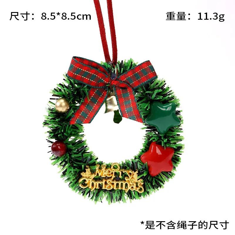

Мини Рождественские венки Кукольный домик Миниатюрный Декор Рождественской елки Гирлянда Венок Мини Ремесленные венки Зимние Снежные украшения 1PC