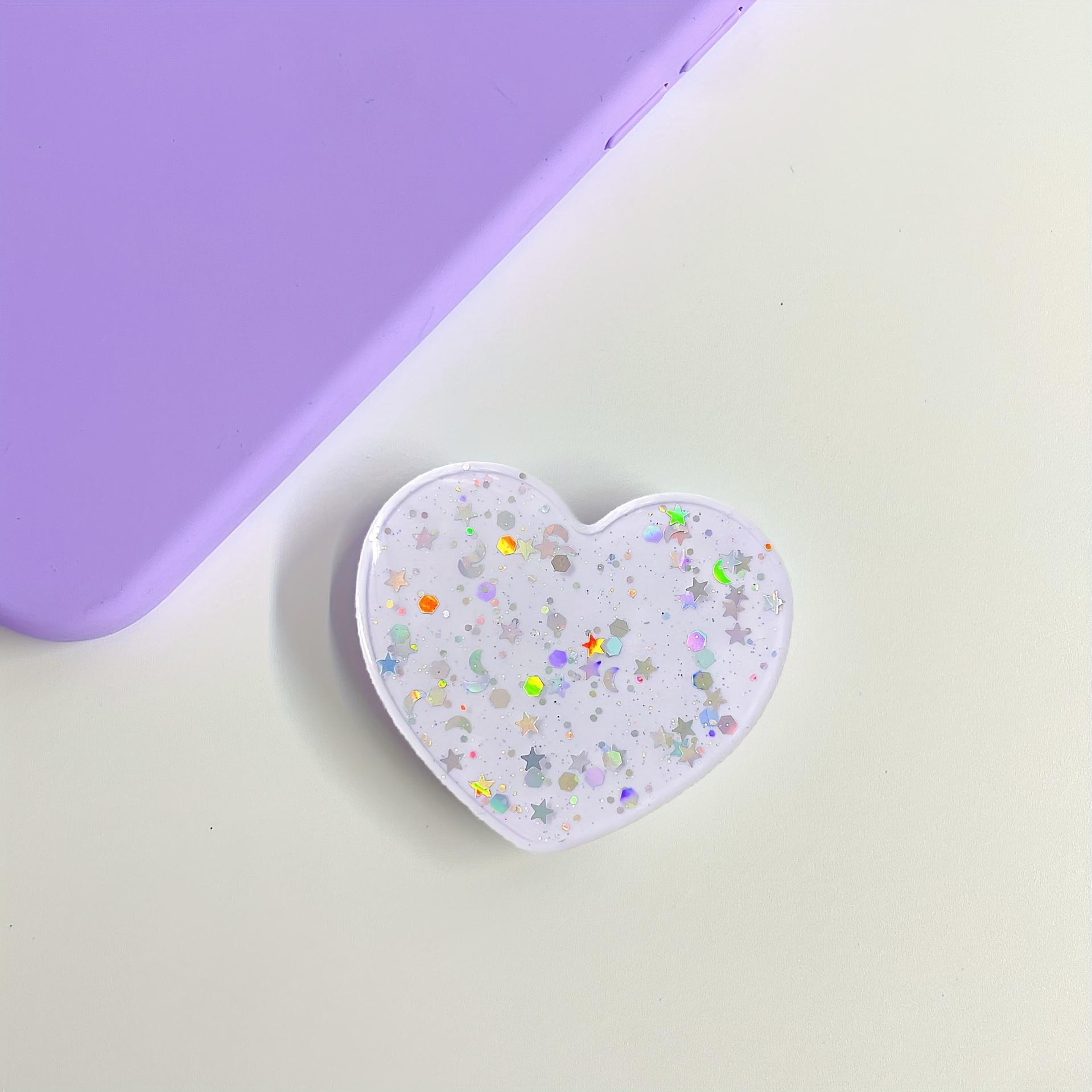 

360 Degree Rotating Multifunctional Flash Phone Holder Made of ABS, Resin Glue, and Sparkling Stars, Suitable for All Phones белый