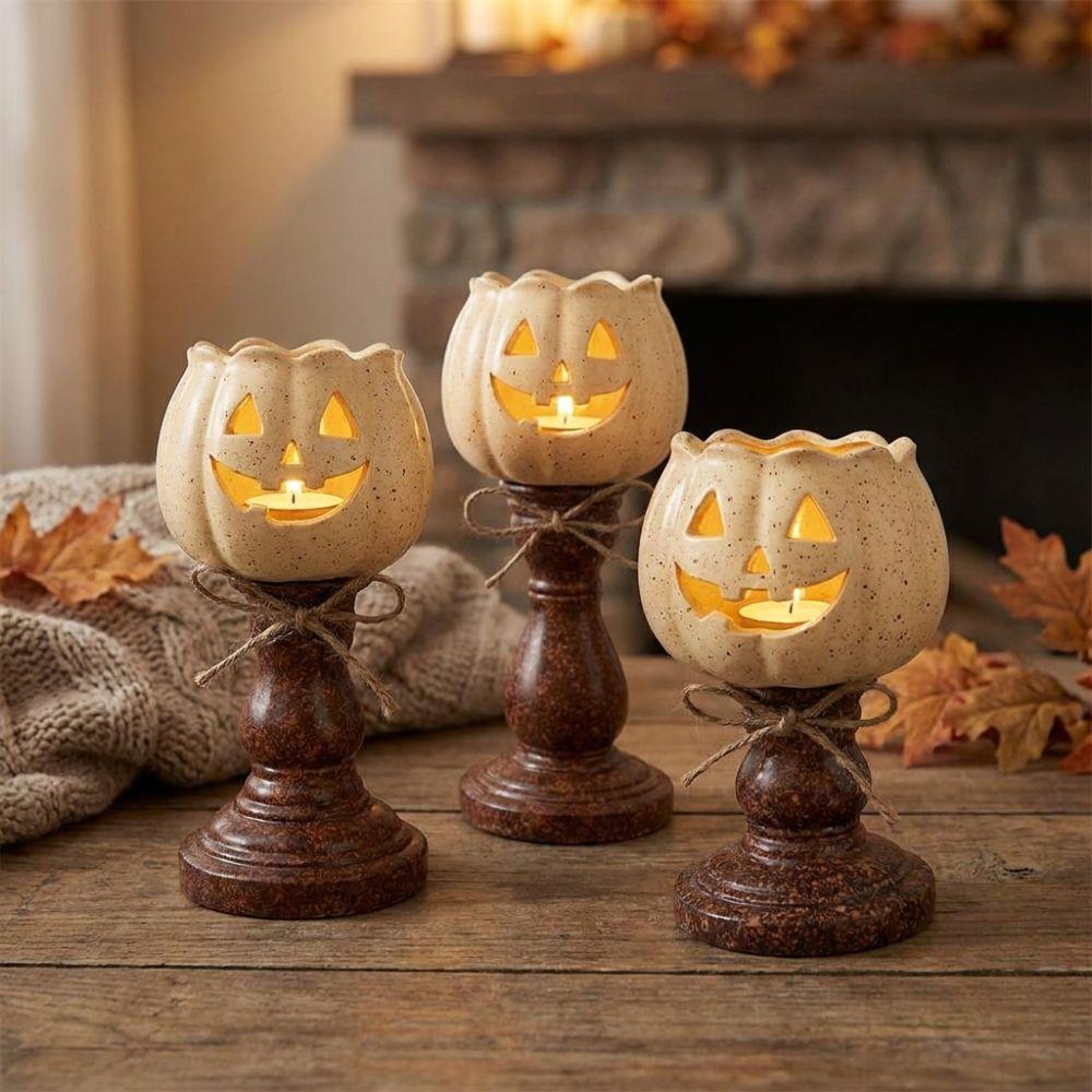 Halloween-Kürbislampe im Vintage-Stil Antike Ausführung Teelichthalter Lampe Herbst-Heimdekoration