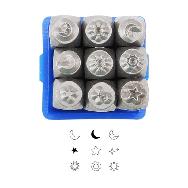 Набор металлических клейм Celestials Designs для рукоделия и персонализации изготовления ювелирных изделий с узорами Солнце, Луна, Звезда