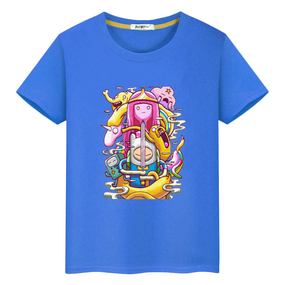 Roupas infantis meninas Hora de Aventura Anime Tops Curtos camiseta orgulho 100%Algodão camiseta para crianças menino 10anos y2k roupa de bebê menina
