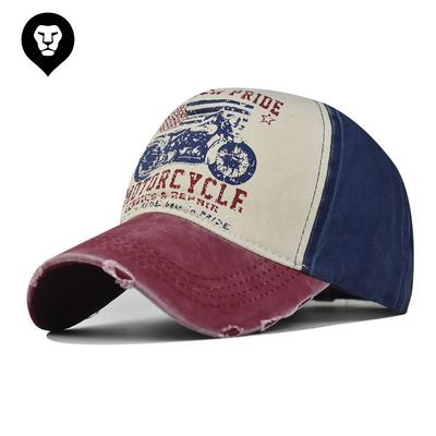 Cotton Baseball Cap Men's and Women's Korean Version Cap British Shabby Outdoor Denim Print Hat