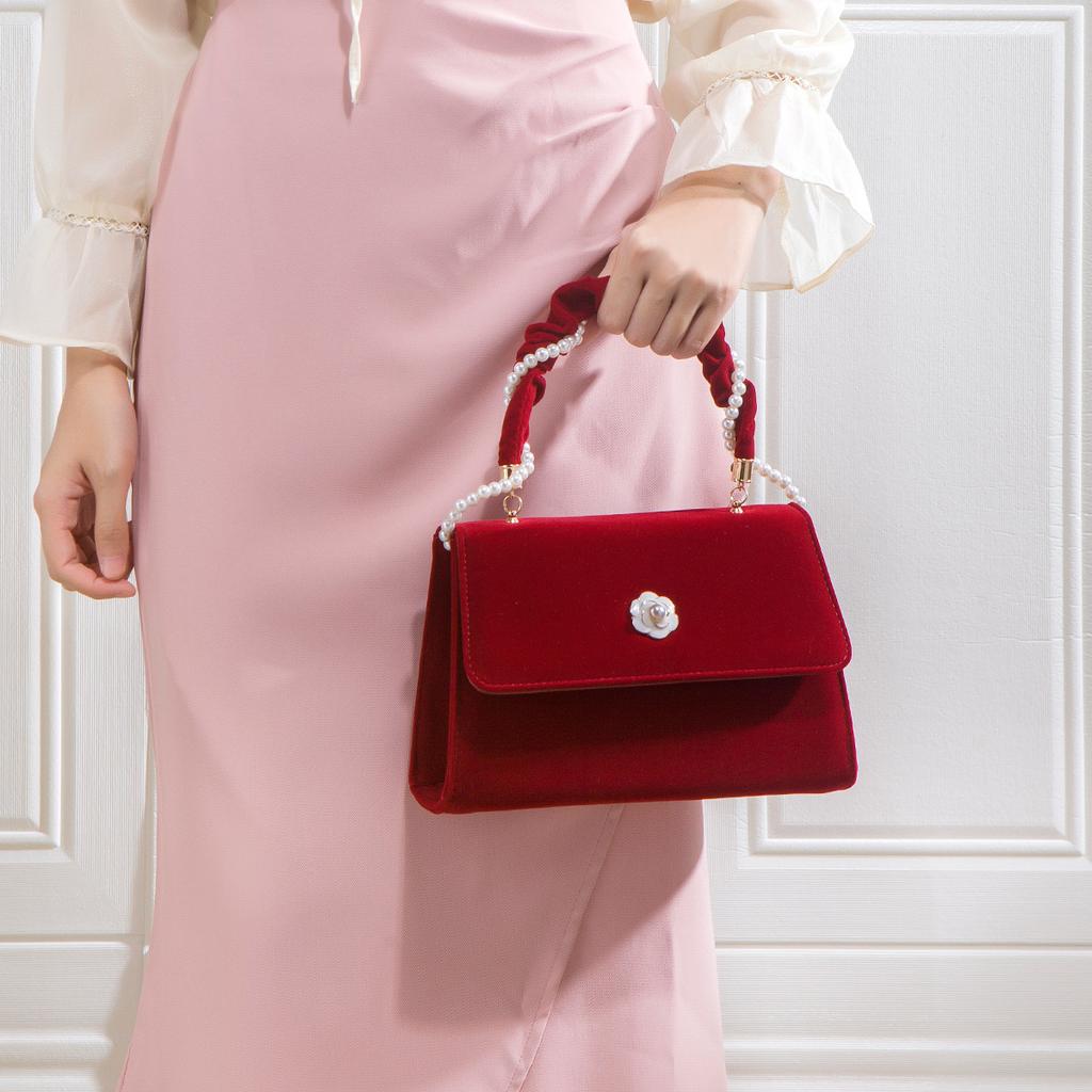 Women's bag 2024 new model red niche wedding bag New Year gift high-end crossbody handbag bridal bag