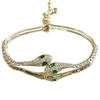 Real Gold-Plated Snake-Shaped Zircon Bracelet: Elegant, Luxurious, and Exquisite Hand Jewelry with a Niche Design.