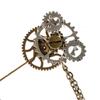 Steampunk Zahnrad Brosche Anstecknadel mit Metallkette Gothic Vintage Schmuck Abzeichen