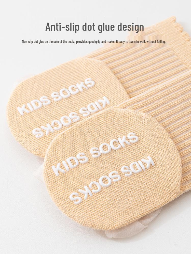 25 Pack Non-Slip Baby Floor Socks with Lace Bow - Spring & Autumn Style, Class A, Boneless, Loose Fit for Girls