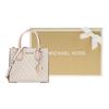 Michael Kors MK Mercer Klassische Monogramm-Farbblock-Leder-Faltenbalg-Schultertasche Crossbody-Handtasche Mittelgroß Damenhandtaschen 35S1GM9M2B-POWDER-BLUSH