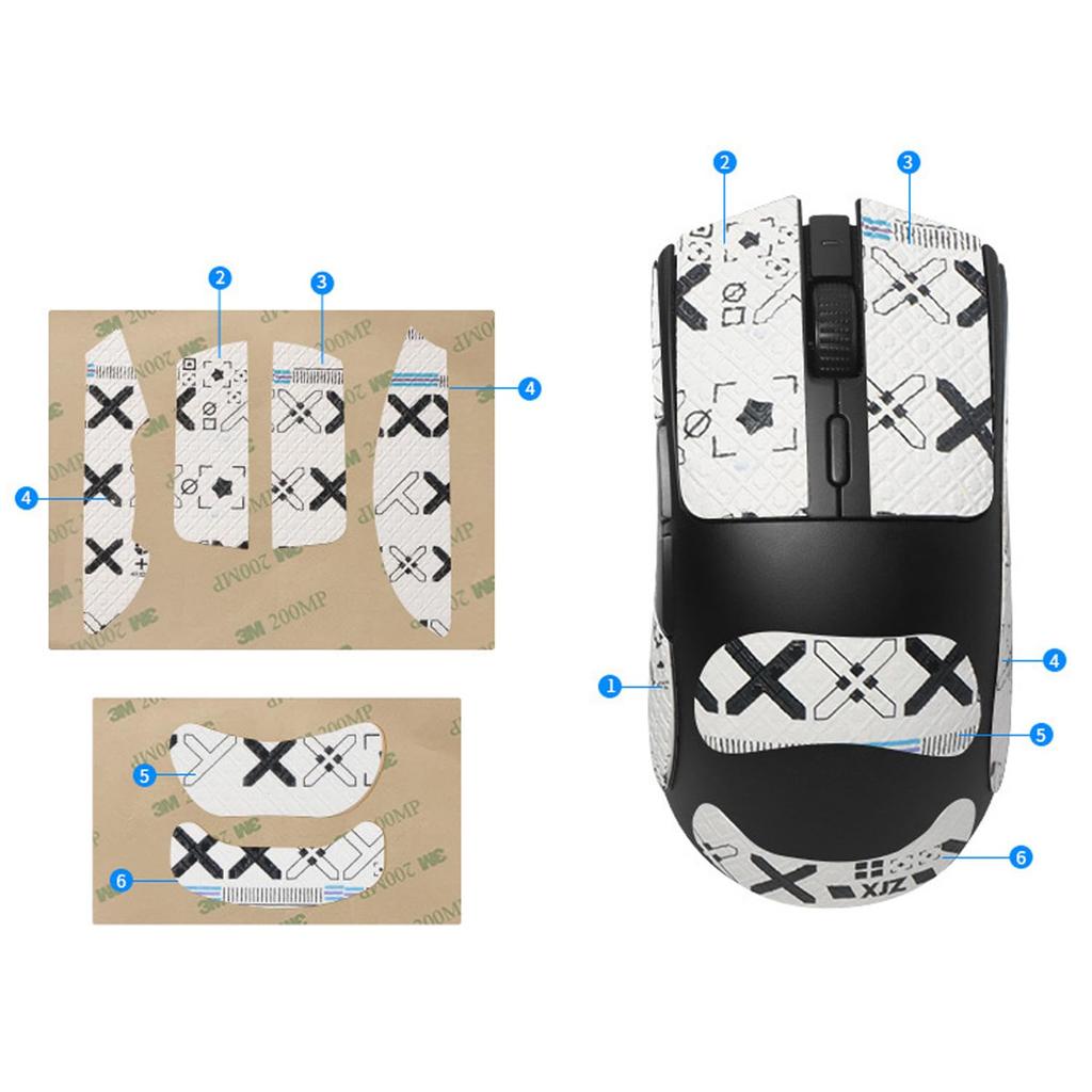 NOUKAJU Protiskluzová páska pro herní myš Razer Viper V3 Pro - Ultratenká, vysoce absorpční, protiskluzová páska pro herní myš (Bílý)