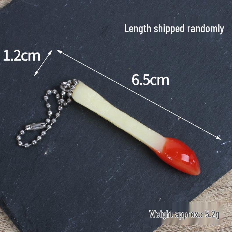 Creative Food Model Keychain: Ketchup, Chicken Nuggets, French Fries Pendant for Student Backpacks